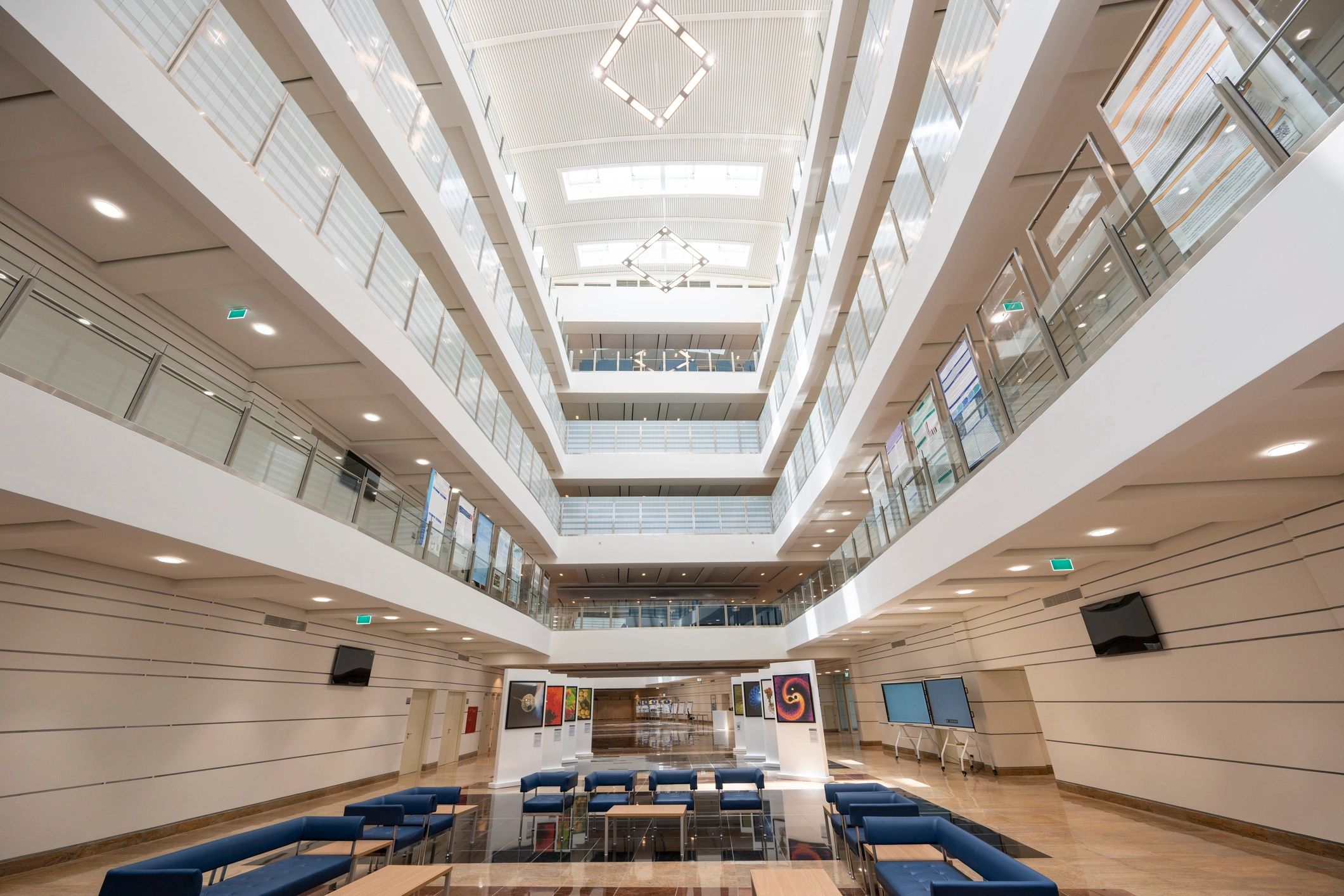 Bright, clean modern office lobby
